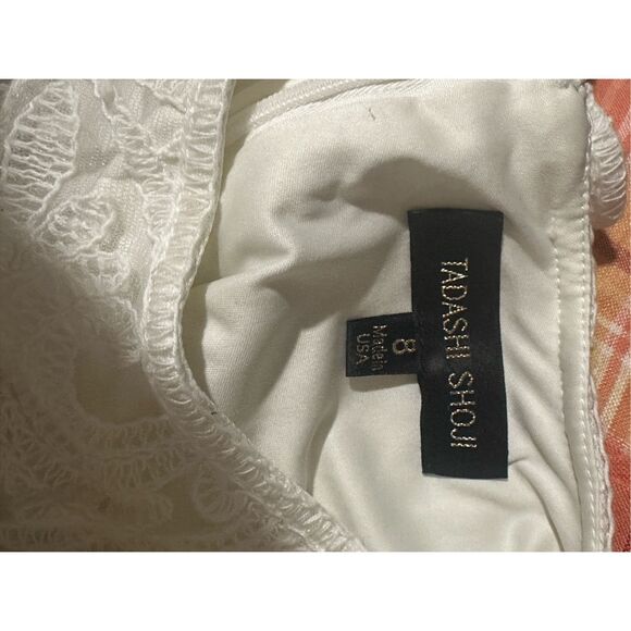 Tadashi Shoji black white lace midi dress semi formal 8 - Picture 9 of 11